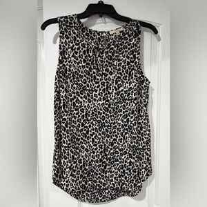 Sleeveless Animal Print Women’s Top - Black & Cream
